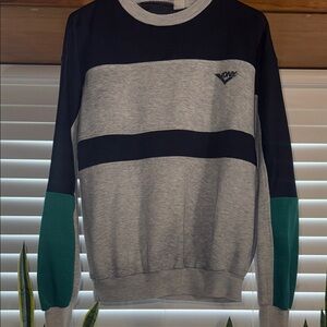 Vintage 90s PONY Colorblock Sweatshirt - Grey, Navy & Teal